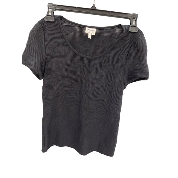 Armani Collezioni Womens Black Textured Blouse Shirt Size 2 SKU 8472 - Picture 9 of 9